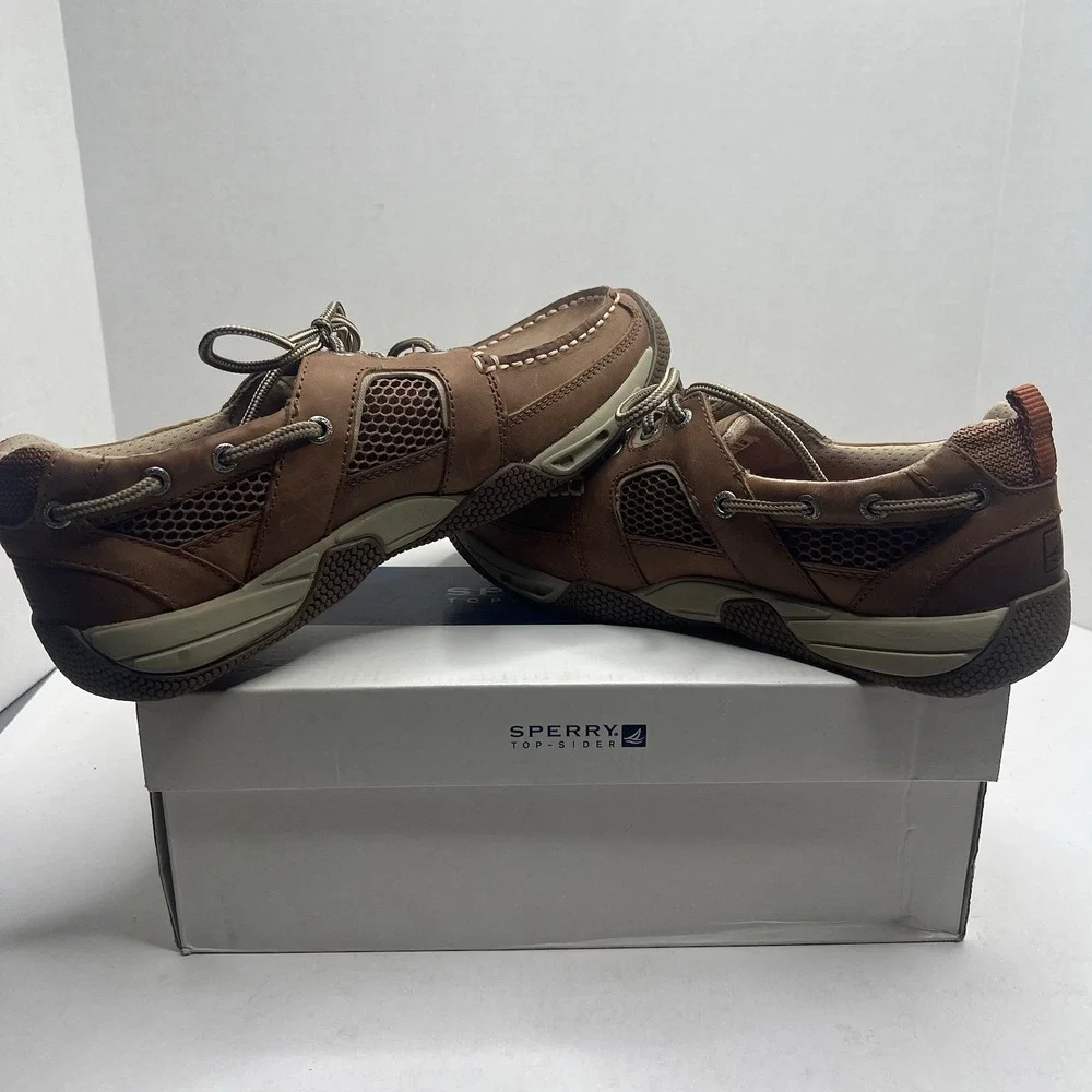Sperry Top-Sider Sea Kite Sport Moc Men 8.5 Tan Leather Boat Shoes 10528695 NIB